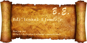 Bölcskei Elemér névjegykártya